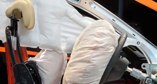 Deflated car airbag