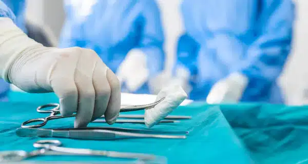 Medical equipments on a tray